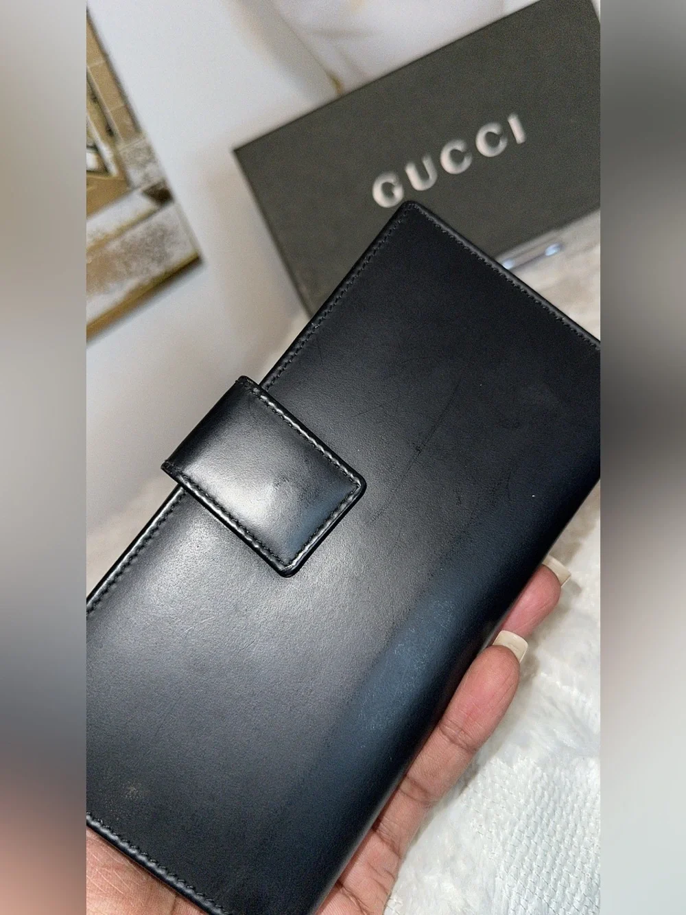 Gucci Black Leather Flap Wallet with Silver Hardware - Picture 6 of 9